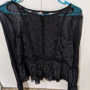 See through black free people top